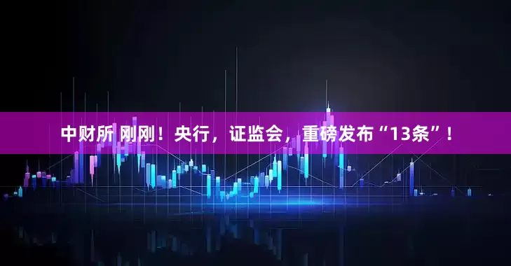中财所 刚刚！央行，证监会，重磅发布“13条”！